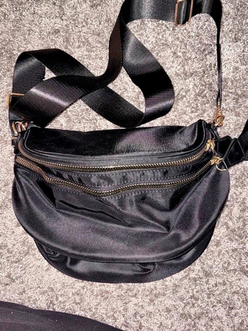 Extra Large Black Crossbody Bag/Fanny Pack